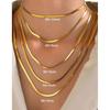Fashion Style Minimalist Flat Blade Snake Bone Necklace Neutral Necklace Clavicle Chain Kendall Jenner Fancy Accessible Luxury Choker