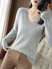 Korean Style Plus Size Women's Red Knit Sweater - Autumn Long Sleeve Base Layer