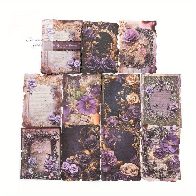 1PC Papel Material Serie Jardín Secreto Tema Flor Retro Cuaderno Bolsa Dolor Fondo Decoración DIY Base de Papel