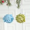 Christmas Tree Ornaments Colorful Glitter Petal Shape Balls Foam Snow Ball Sparkling Foam Flower Hanging Decorations for Tree