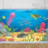Cartoon Sommer Meeres Fotografie Hintergrund Polyester Quallen Schildkröte Party Hängendes Banner Feiern Tierparty Hintergrund