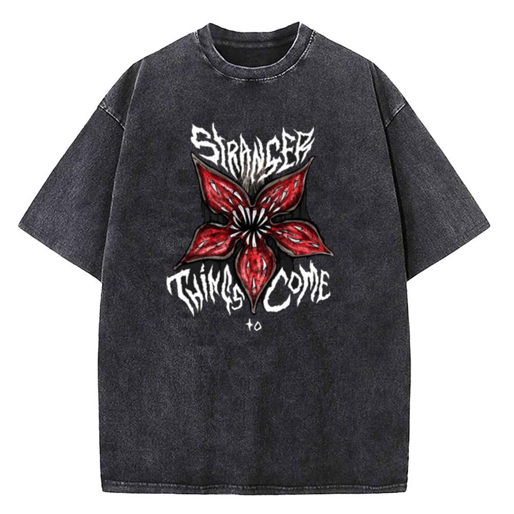 Quality Cotton Acid T Shirt American TV Series Stranger Vintage Washed Movie T-shirt ELEVEN 11 for Men Women