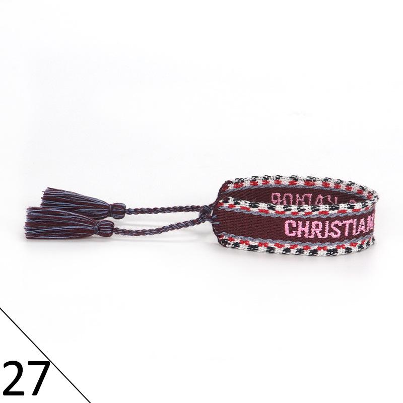 Handmade Embroidered Friendship Bracelet with Tassels for Women