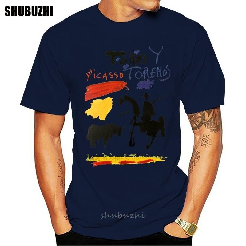 Men tshirt Toros Y Toreros Bulls and Bullfighters Artwork By Pablo Picasso T Shirt Book Cover Classic T Shirt drop shipping