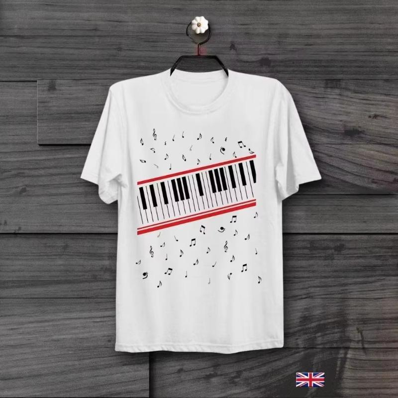 Unisexs Cotton Shortsleeved Shirt Piano Beat It Michael Jackson MTV Video Retro Vintage Hipster Unisex Print Tshirt Large Size