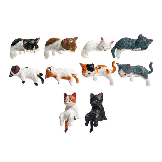 Mini Figurka Kota Miniaturowe Urocze Kociaki z Kreskówki Ozdoba na Monitor Komputera Deskę Rozdzielczą Samochodu Wystrój Biura Domowego Biurka