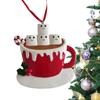 Christmas Decorations For Tree Coffee Cup Pendant Hand Painted Resin Pendant For Festive Christmas Decorations Unique Holiday