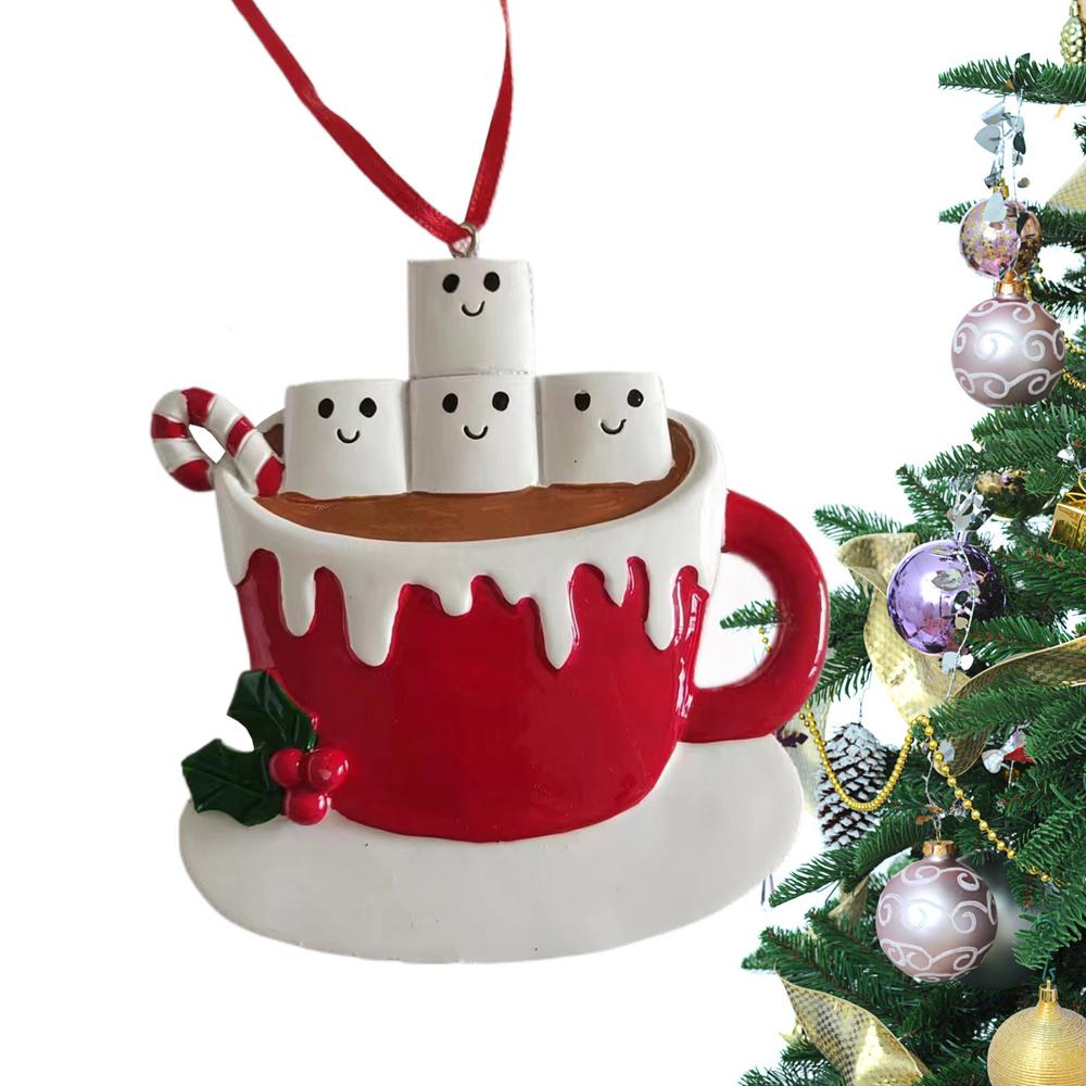 Christmas Decorations For Tree Coffee Cup Pendant Hand Painted Resin Pendant For Festive Christmas Decorations Unique Holiday