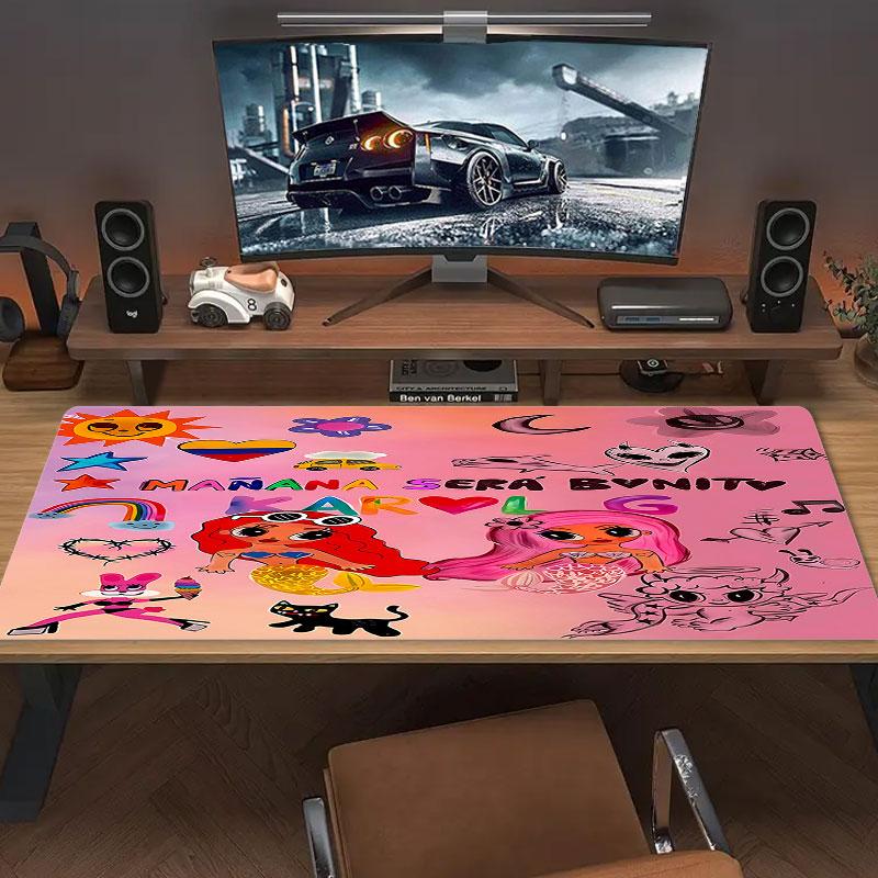 Karol G Large Size Mouse Pad Large Gaming Table Cushion Non-slip Laptop Tablet Big Mousepad XXL Mat Mini PC Playmat With Lock edge