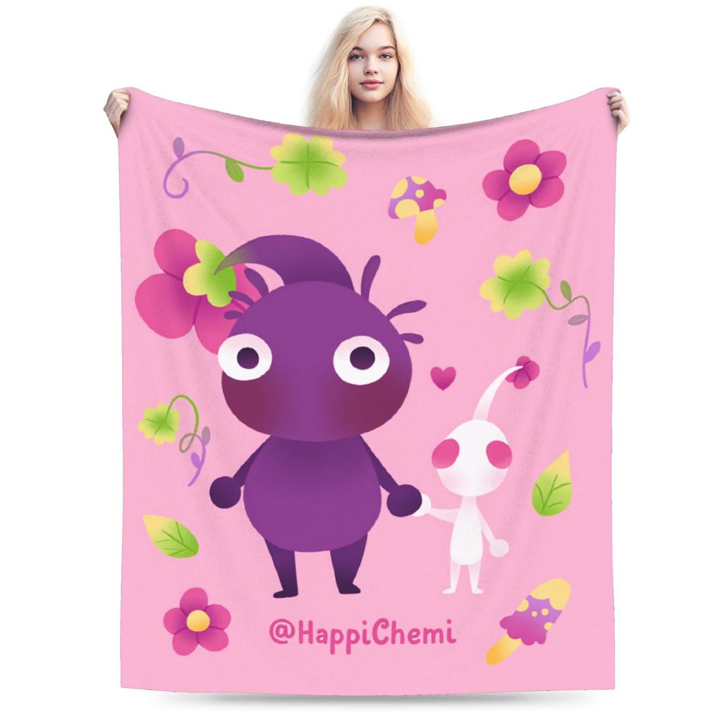 ALL Pikmin Warm Soft Blanket  Kids Adult Plush Throw Blanket Funny Couch Chair Flannel Bedspread Sofa Bed Cover