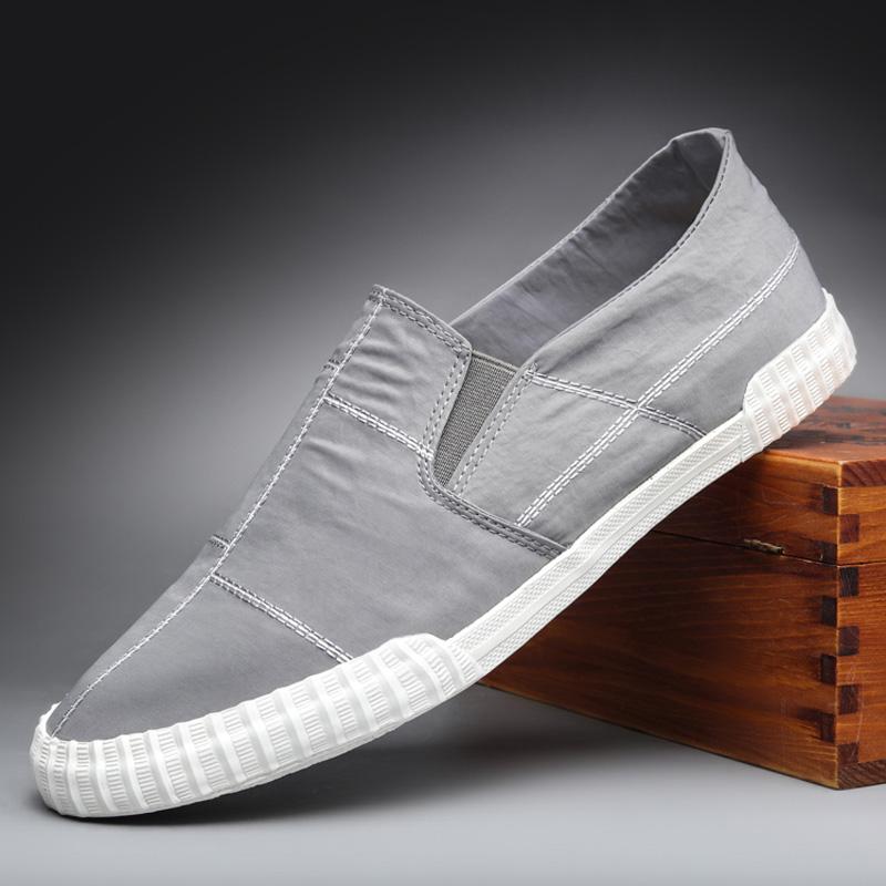 Nya skor för män Mode Loafers Vår Sommar Ventilerande Tyg Söm Casual Skor Trendiga Coola Slip-on Platta Skor