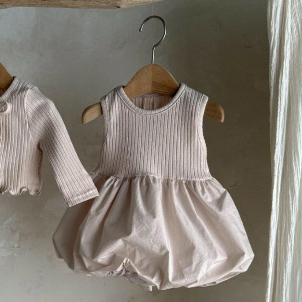 Toddler Girl Ribbed Cardigan & Tutu Dress Set with Sleeveless Lantern Skirt