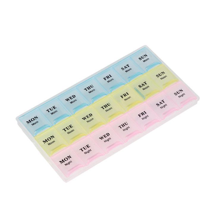 

Right-Angle 21-Grid Pill Organizer 21.3*12.1*2.1 cm
