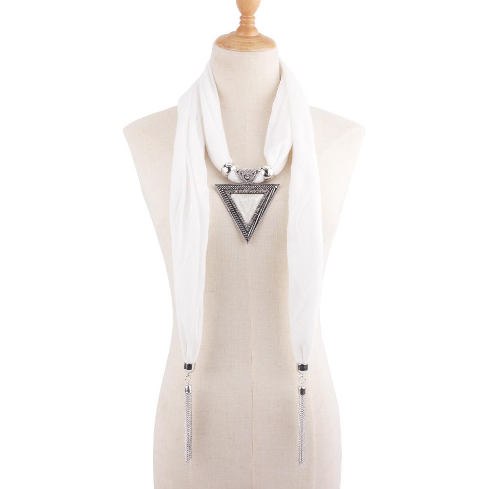 Women Warp Scarf Fashion Jewelry Necklace Pendant Warp Scarf Women Foulard Femme Head Scarves Hijab Pendant Accessories Scarf