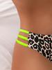 2025 European & American Leopard Print Push-up Color Block Bikini