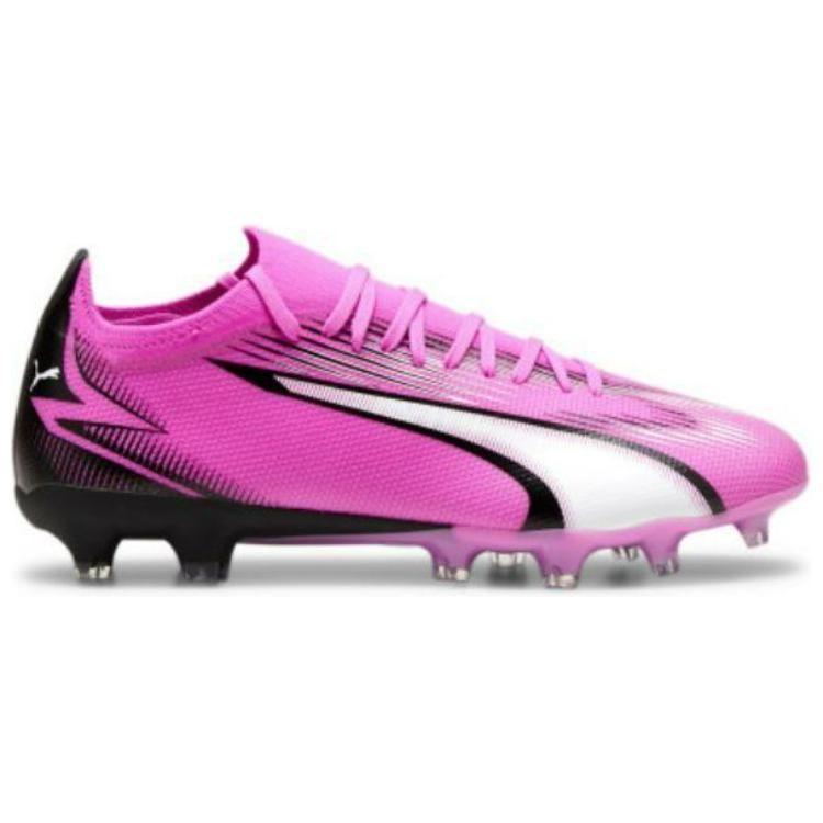 PUMA Ultra Match Low top AG Artificial Ground FG Firm Ground Fabric Abrasion Resistant Soccer Shoes Unisex Pink White 107754-01