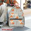 1pc Winter Foxes Backpack with Oversized Storage & Comfortable Straps - Lightweight, Durable Polyester, 2D Flat Print Design, Pe