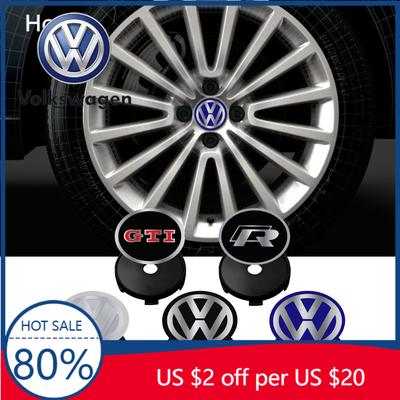 2026 Hot For VOLKSWAGEN VW 4pcs 60/63/68mm Car Wheel Tire Center Covers Emblem Wheel Hub Covers Auto Accessories For VW R Rline