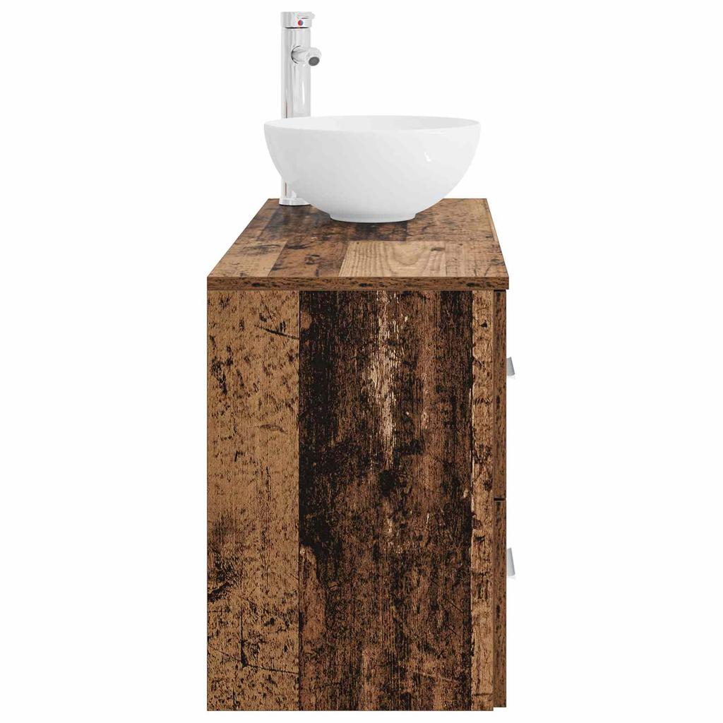 Bathroom Furniture Set 2 Pcs Reclaimed Wood Effect Particleboard