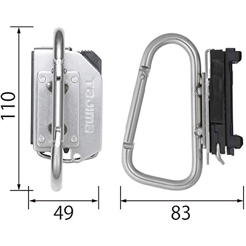 Tajima SFKHS-CL Detachable Tool Holder, Stainless Steel, Carabiner, Large