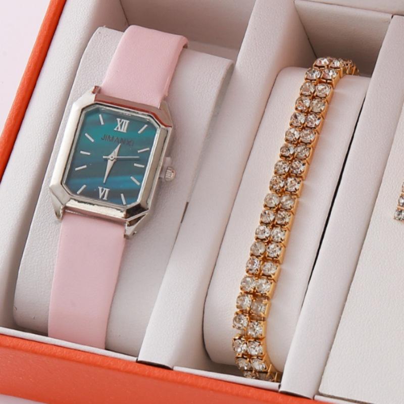 Fashion Rhinestone Diamond Women'S Bracelet Watch Alloy Steel Belt Quartz Women'S Bracelet Watch