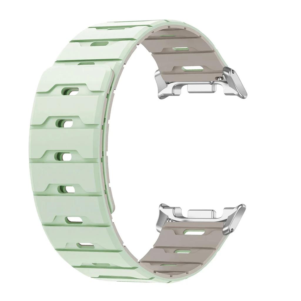 Magnetiskt Band För Samsung Galaxy Watch 8/8classic Ultra 2025/7 47mm Tvåfärgat Silikonband För Galaxy Justerbart Sportarmband