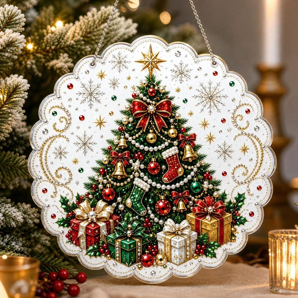 Christmas Hanging Ornament DIY Kit with Adhesive for Holiday Tree Decorations