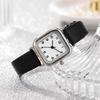 Reloj de cuarzo para mujer, esfera cuadrada, correa de piel sintética suave, hebilla ajustable precisa, reloj de pulsera para estudiantes y niñas, joyería de moda, regalo de cumpleaños
