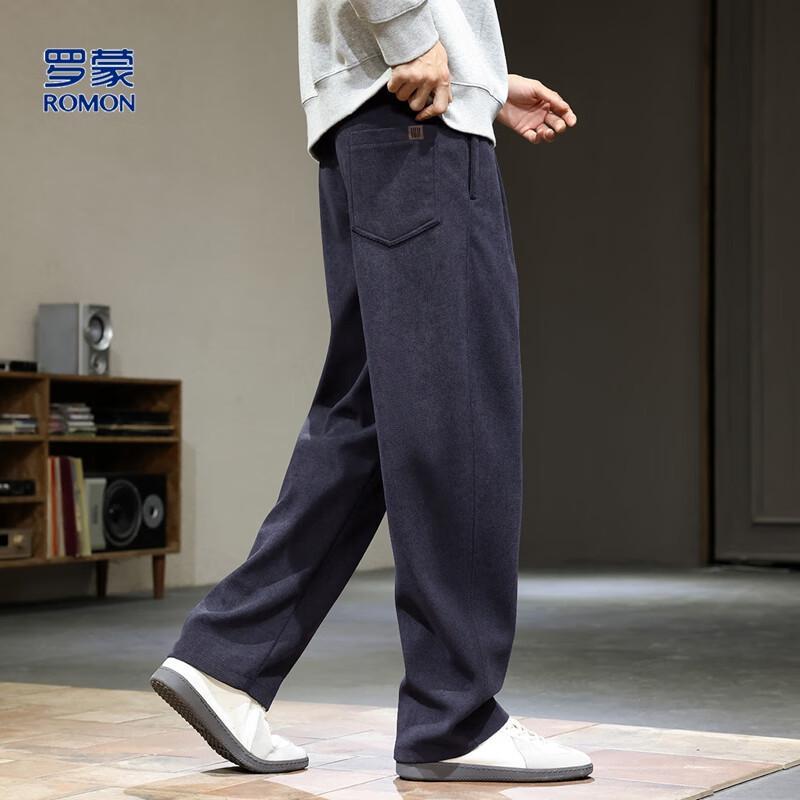 ROMON Men's Wool Blend Loose Fit Warm Casual Pants