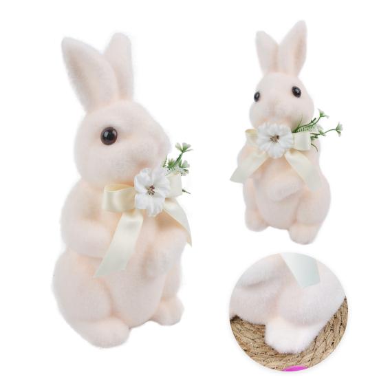 Bunny Ornament Easter Decoration with Artificial Moss Resin Core Waterproof UV-Resistant Outdoor Spring Centerpiece Decor