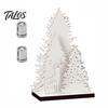 Creative Holiday Gifts Vintage Wooden Christmas Tree, LED Lighted Tabletop Centerpiece Decorations, Festive Home Party Supplies Winter Reindeer
