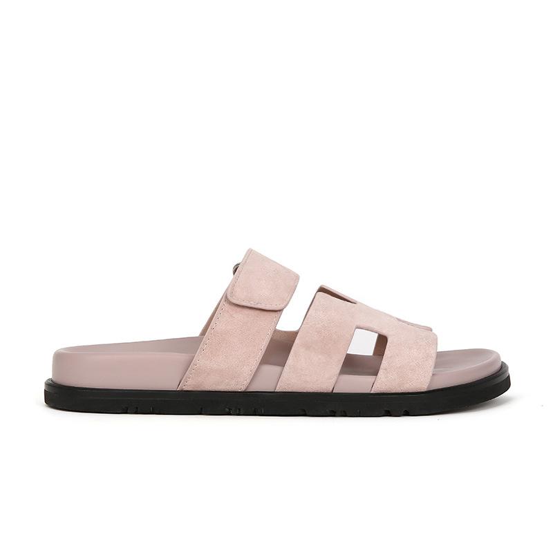 Su Yinyin Same Spot Sandals Women's Fashion~ Velcro Casual Thick-soled H-shaped Second Uncle Slippers Women's Sandals Outside