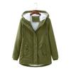 Womens Hooded Fleece Parka Winter Warm Slim Fit Cotton Coat Solid Color Casual Commuter Jacket