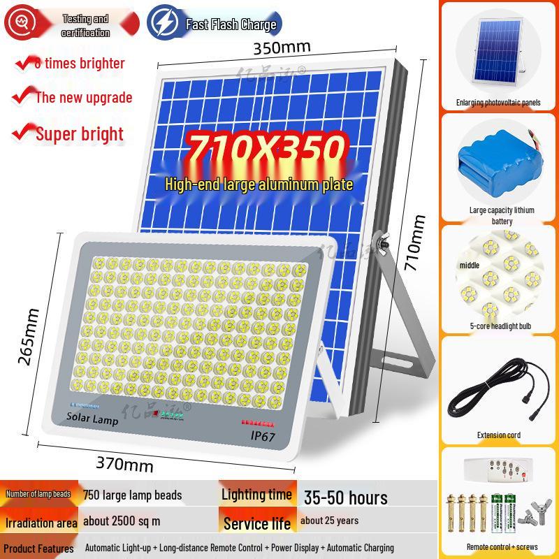 2024 Model: High-Power Solar Courtyard & Indoor Light - Super Bright, One-to-Two Street Light