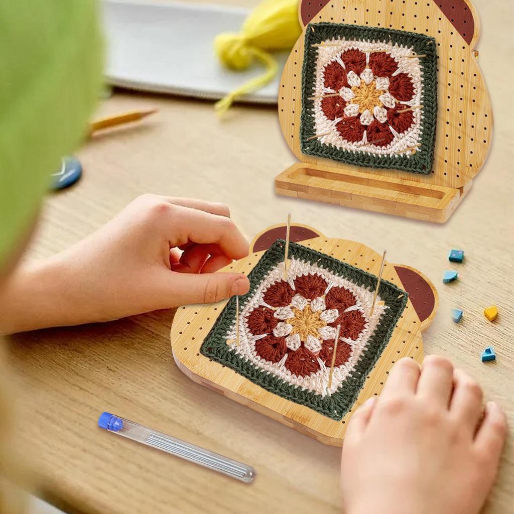 Blocking Boards For Crochet Projects Wood Bear Shape DIY Crafting Tool Handmade Crochet Blocking Board For Crocheters Knitters