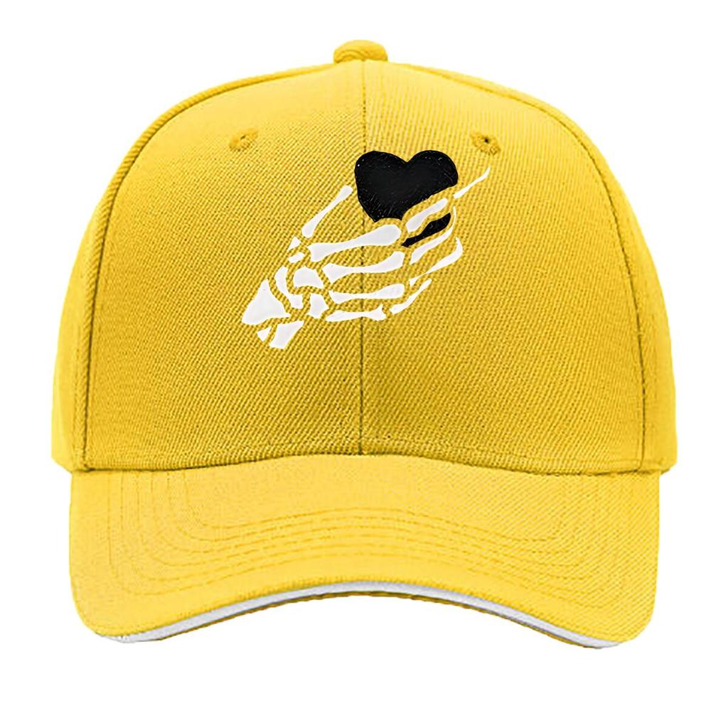 Metal Skeleton Hand Heart Wall Decor Hip Hop Hat Fashion Outdoor Sports Sandwich Baseball Cap