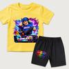 Fashion Funny Cartoon Game Character Printed Women's T-shirt and Shorts 2 Piece Set Summer Casual Outfit for Men's and Women's Clothing