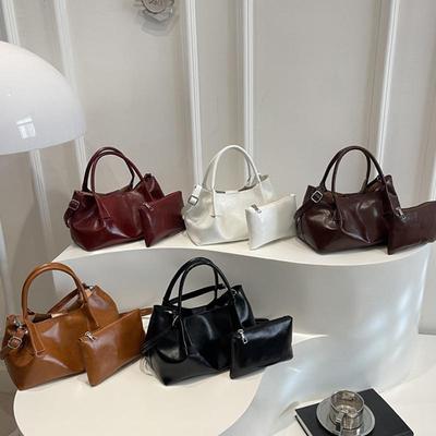 Vintage Handtasche für Damen Große Kapazität Neue Unterarm-Pendeltasche Modische Damen-Freizeit-Schulter-Tote-Tasche KTB
