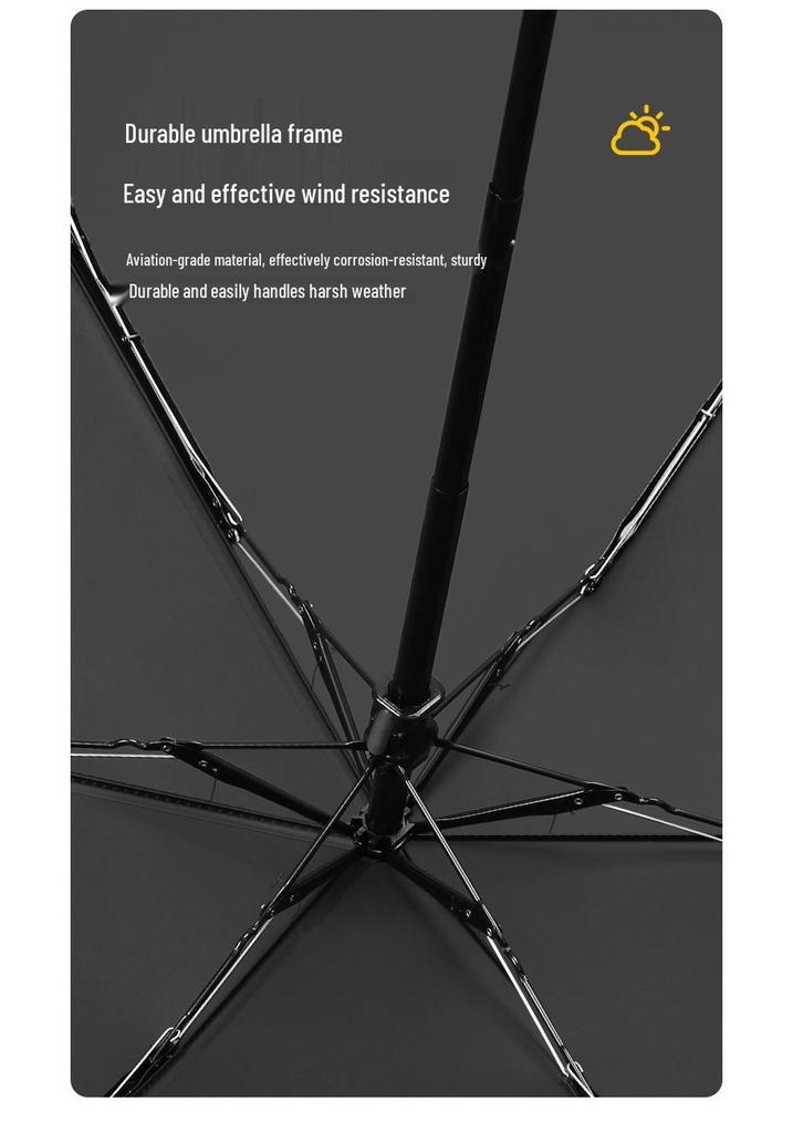 Flat Five-Fold Thickened Umbrella: Compact Sun & Rain Protection with UV Protection for Students & Girls.