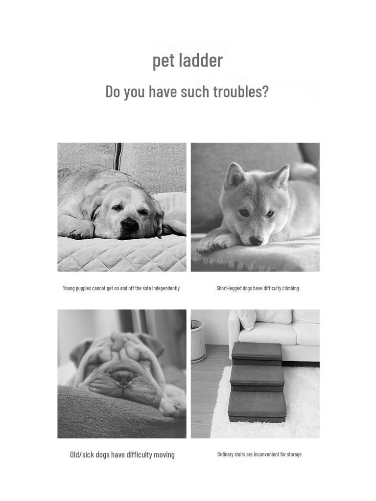 Foldable Three-Layer Storage Box Dog Steps with Nest for Small Pets