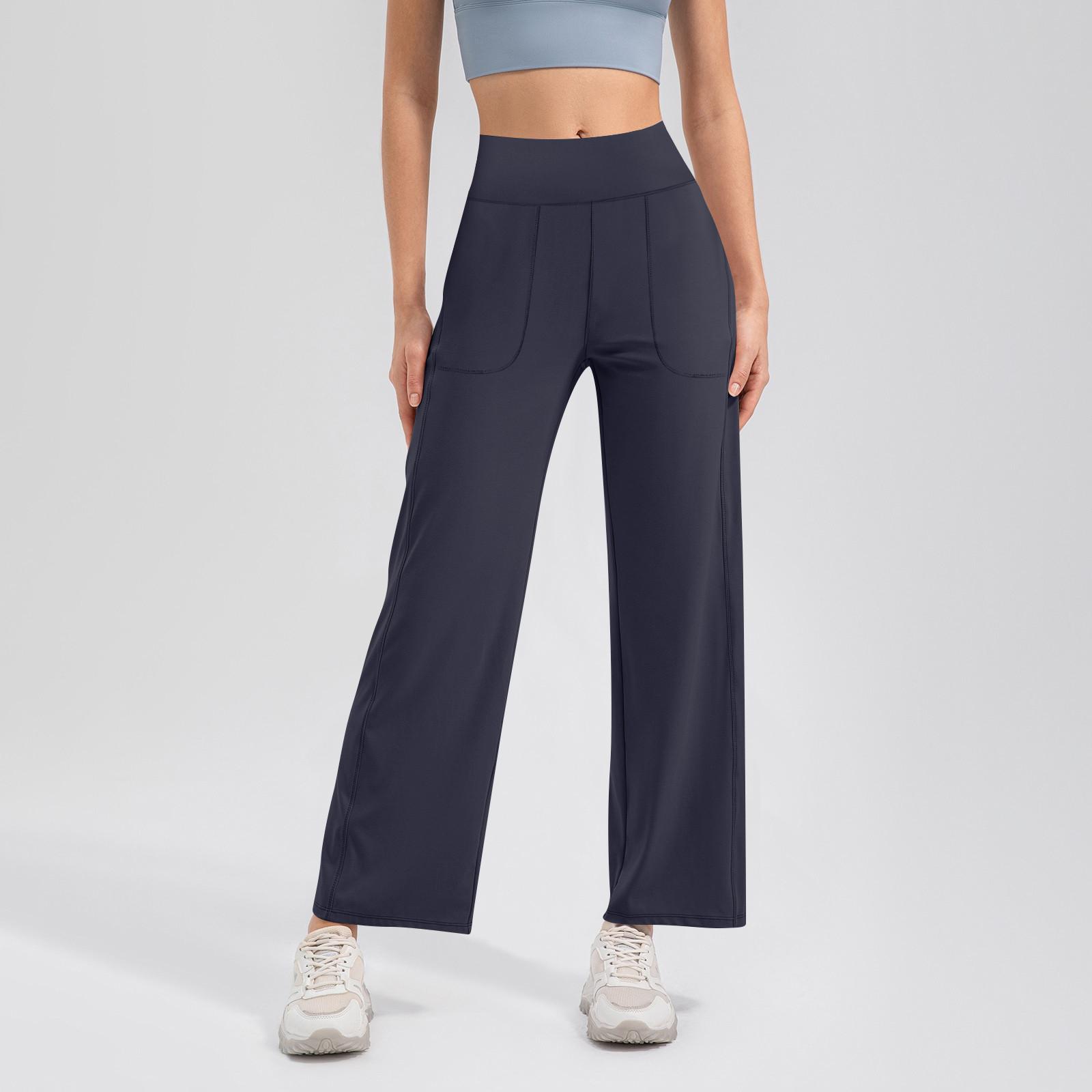 

Жіночі штани для спортивних тренувань із завищеною талією для спортивних тренувань, йоги, тренажерного залу, танцювальних штанів S Темно-синій