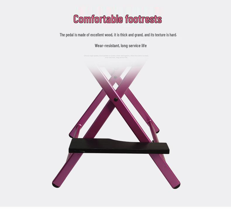 Foldable Aluminum Makeup Chair with Pillow, High Back, Outdoor Portable Hairdressing Chair
