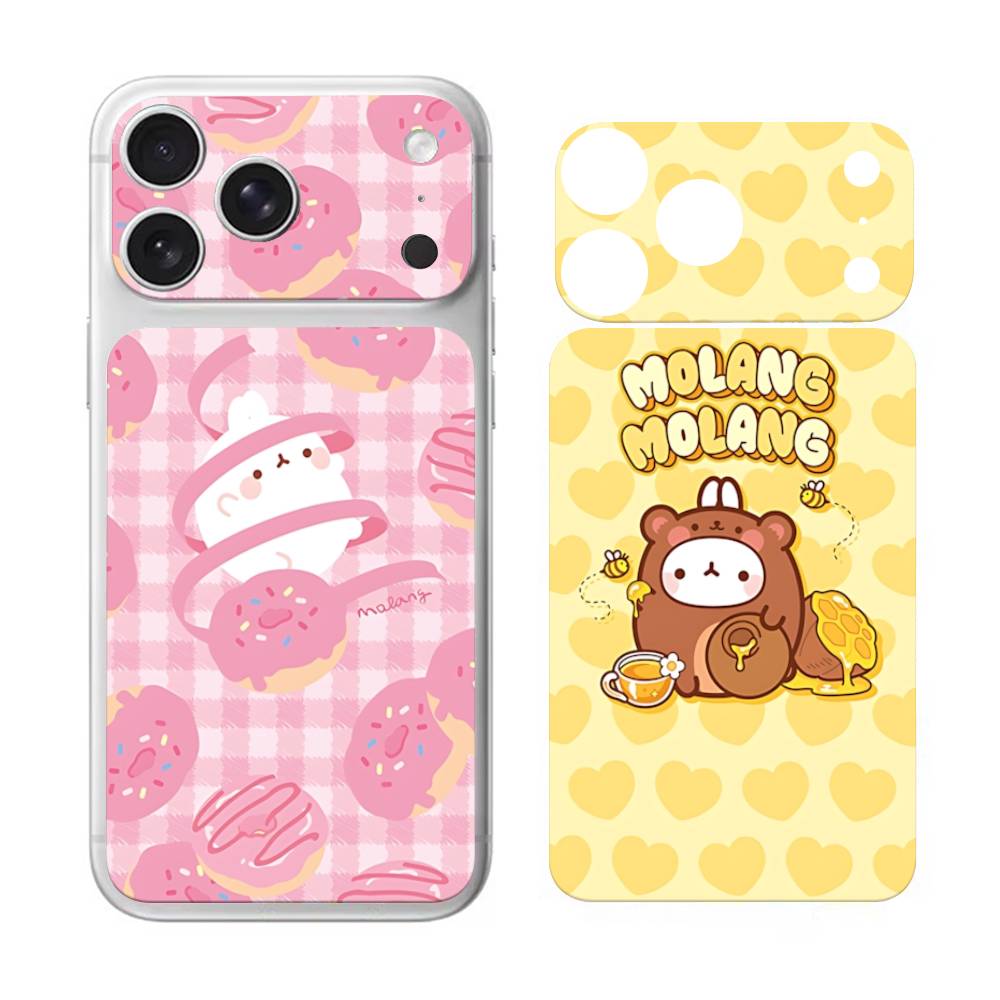Kawaii Cute Rabbit M-MolangS Anime Protective Back Wrap Skin Decal Sticker For IPhone 17 Pro 17 Pro Max