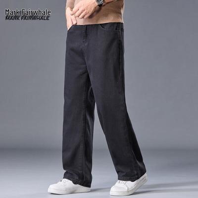 Mark Fairwhale Men's Washed Loose Straight-Leg Denim Jeans