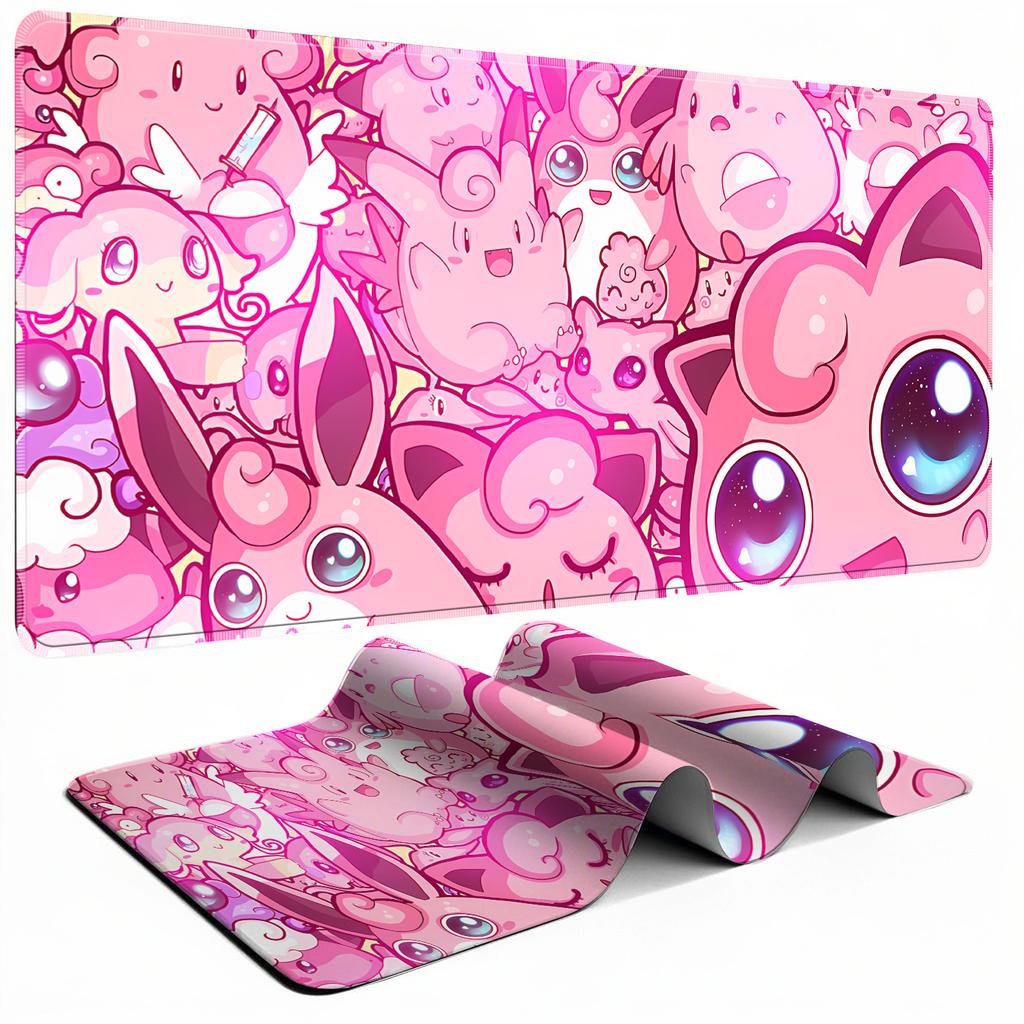 Lovely Cartoon  Jigglypuff Wigglytuff Chansey Mouse Pad Desk Mat Wear Resistant Desktop Pad for PC Laptop Bedroom Game
