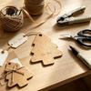Small Paper Tags for Craft Projects 50Pcs Christmas Tree Gift with String, DIY Blank Customizable Wrapping Hanging Labels Holiday Wrapping,