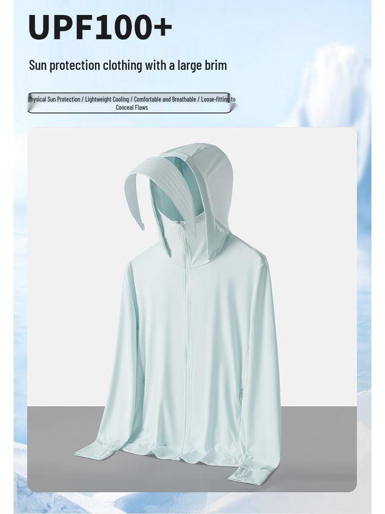 Abbigliamento con Protezione Solare UPF 100+ in Seta di Ghiaccio per Uomo e Donna - Leggero, Traspirante, Abbigliamento Estivo da Esterno, Anti-UV