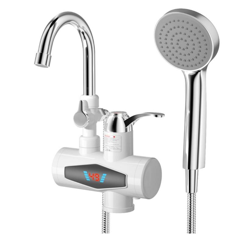 Digital Display Hot & Cold Dual-use Faucet Electric Heating Water Faucet & Shower Home Intelligent Instant Hot Water Faucet