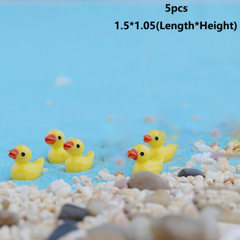 

Мини Цвета 5 Красочных Уток Смола Сделай Сам Микро Ландшафтное Украшение Миниатюры Сад Yellow(5pcs)