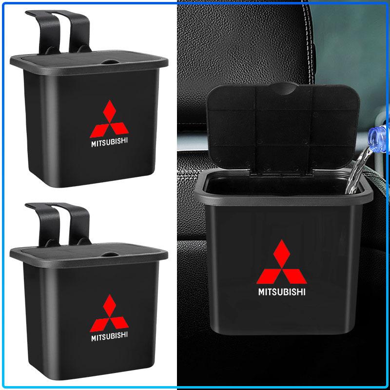 Car Trash Can Portable Hanging Vehicle Garbage Case Stickers For Mitsubishi Lancer Lancer ASX Outlander 2 3 Pajero Mirage exzos Pajero 4